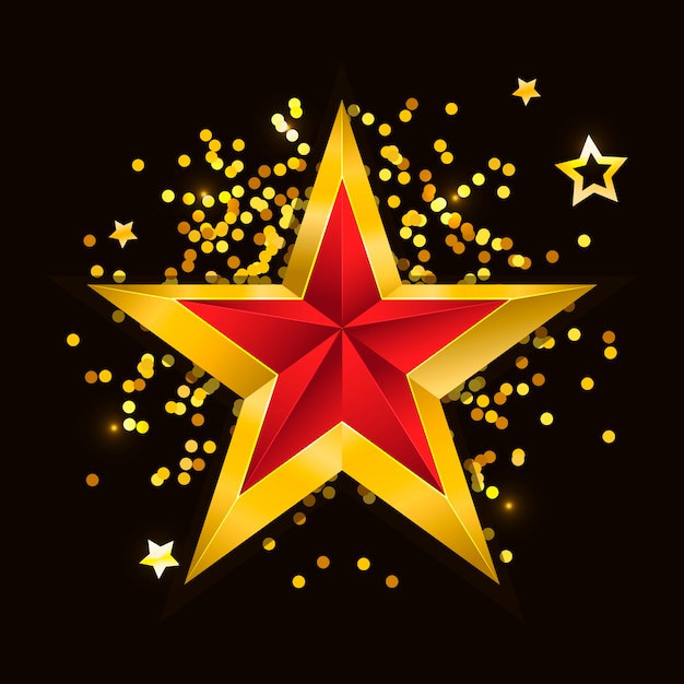 Premium Vector | Gold red star