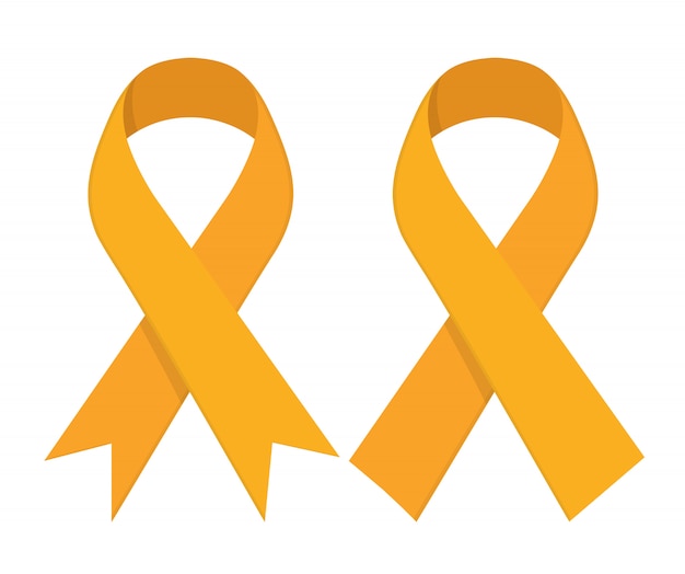 Premium Vector | Gold ribbon - childhood cancer