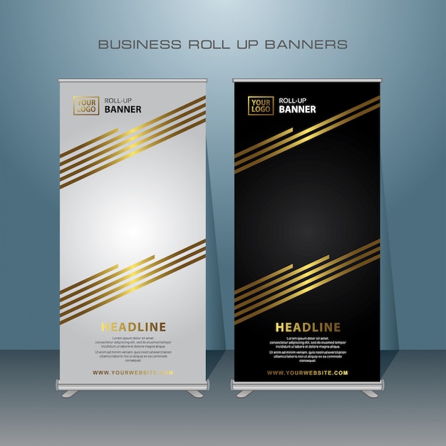 Download Free Gold Roll Up Banner Design Premium Vector Use our free logo maker to create a logo and build your brand. Put your logo on business cards, promotional products, or your website for brand visibility.