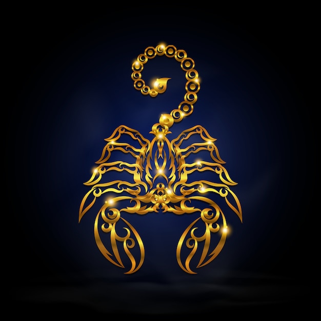 Premium Vector | Gold Scorpion Symbol