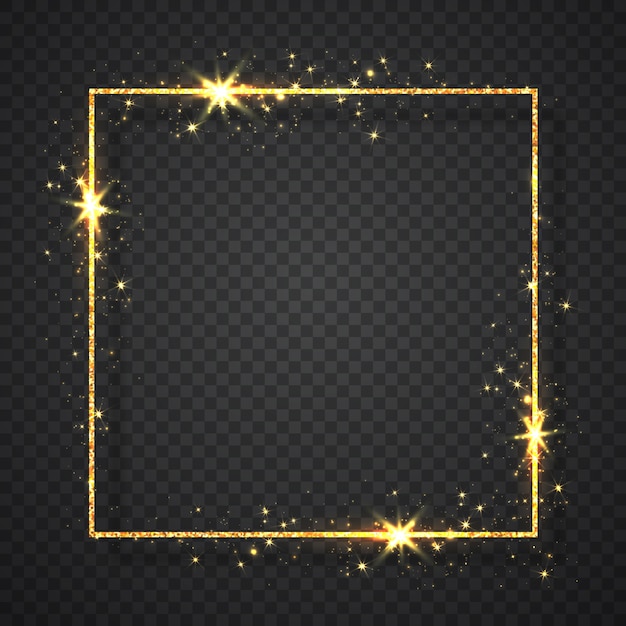 Premium Vector | Gold shiny glitter glowing vintage frame with shadows ...