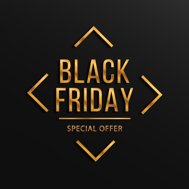 Premium Vector Gold shiny glowing frame for black friday