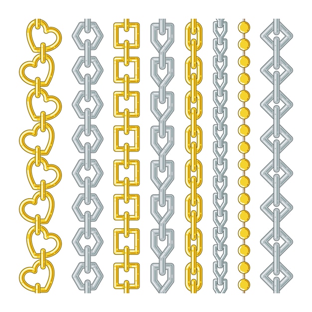 Premium Vector | Gold and silver chains