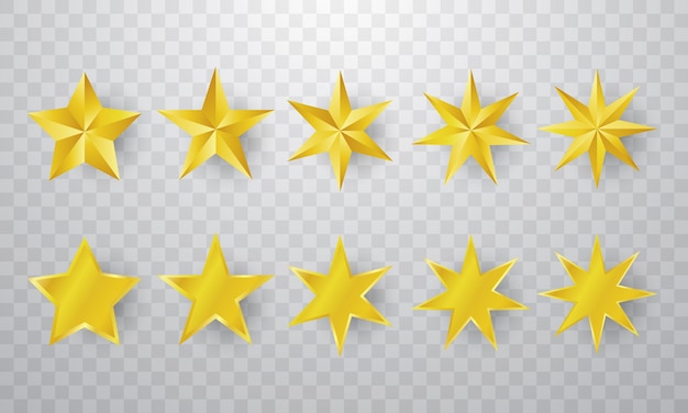 Gold star set background Vector | Premium Download