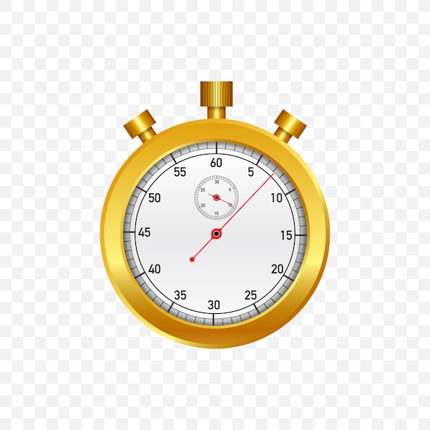 Premium Vector Gold stop watch. old mechanical stopwatch. illustration.