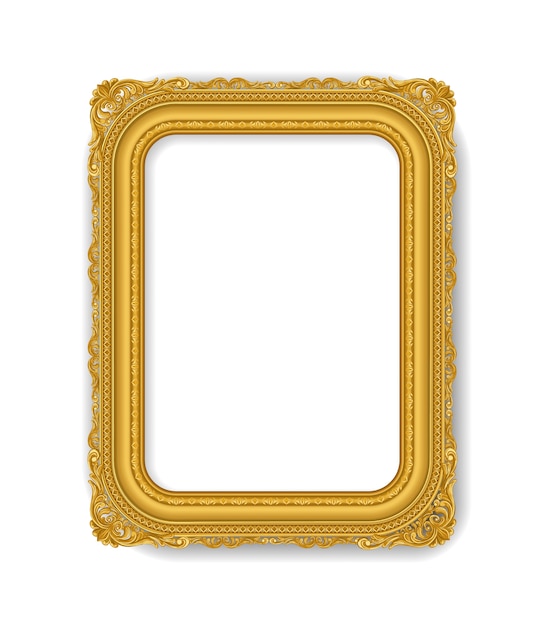 Gold vintace picture frame | Premium Vector