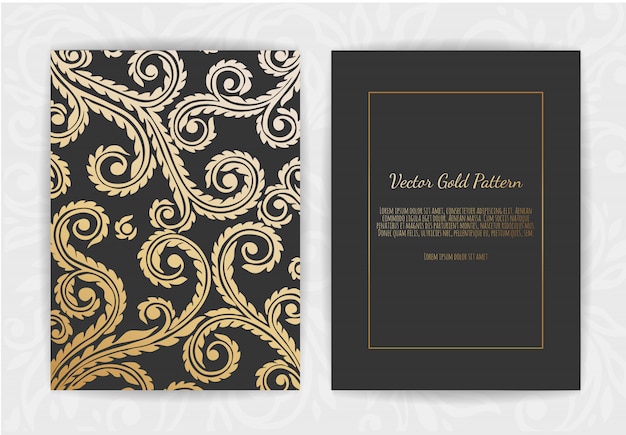 Premium Vector | Gold vintage greeting card on black