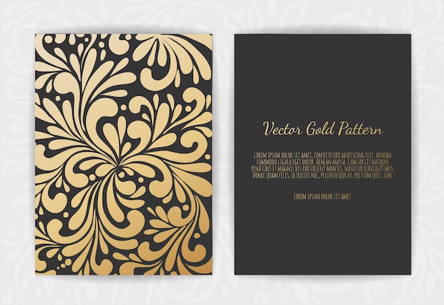 Premium Vector | Gold vintage greeting card on black