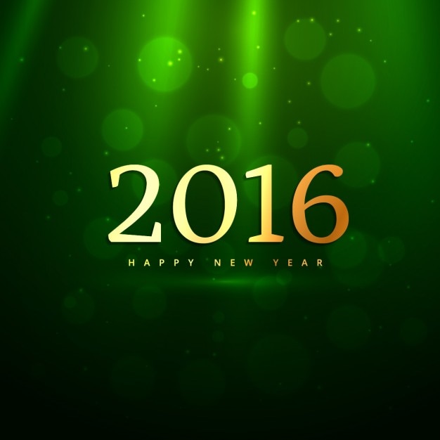 Golden 2016 new year in green background
