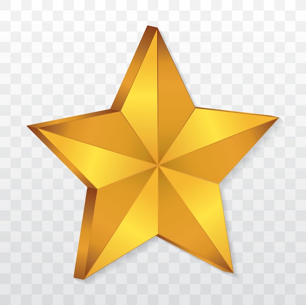 Download Golden 3d star icon | Premium Vector