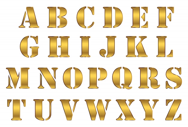 Premium Vector | Golden Alphabet Design