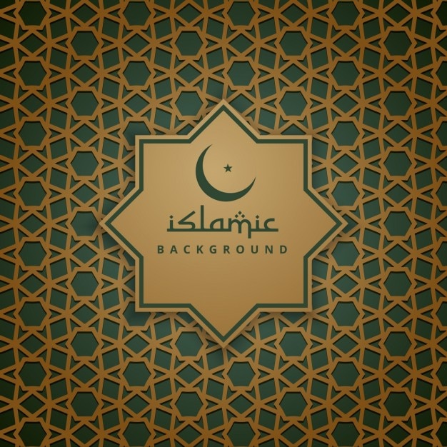 Golden and green islamic background