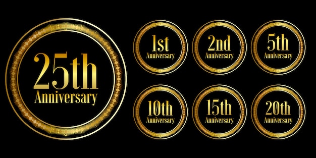 Premium Vector | Golden anniversary celebration design set