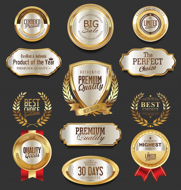 Premium Vector | Golden badges