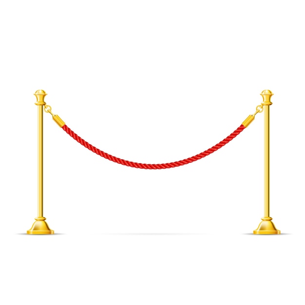 Premium Vector Golden Barricade With Red Rope Barrier Rope Vip Zone