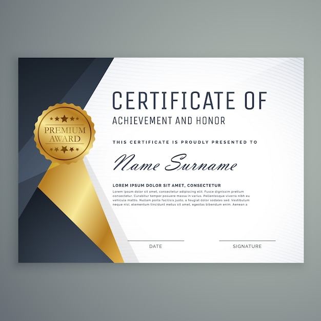 Golden black certificate of honor Vector | Free Download