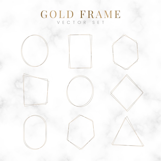 Golden blank frame vector set Free Vector