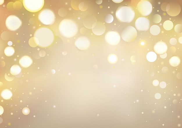 Premium Vector | Golden bokeh background with sparkling lights