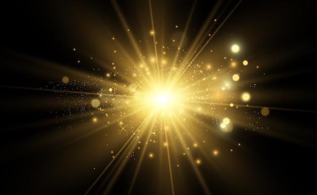 Premium Vector | Golden bright star. light effect bright star ...