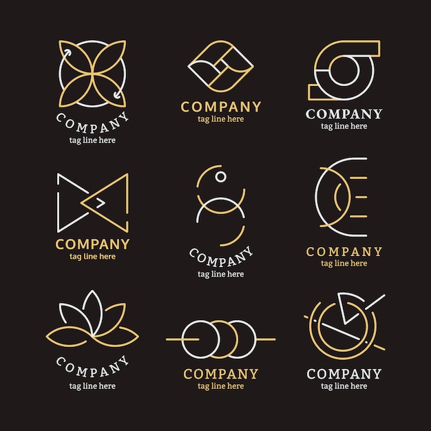 Download Free Golden Business Logo Set Free Vector Use our free logo maker to create a logo and build your brand. Put your logo on business cards, promotional products, or your website for brand visibility.