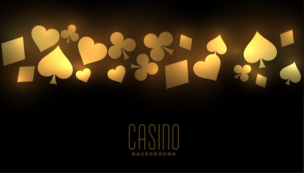 Free Vector | Golden casino background with card suit symbols