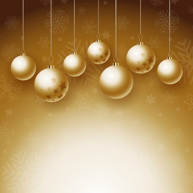 Free Vector | Golden christmas balls on a golden background