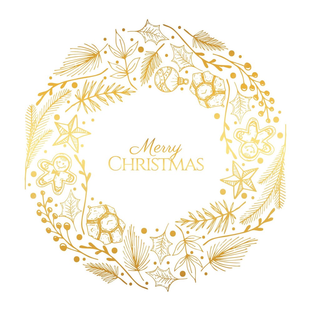 Free Vector | Golden christmas wreath