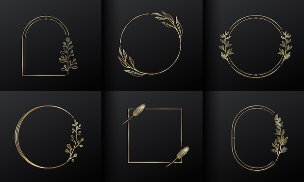 Free Vector Golden Circle Flower Frame