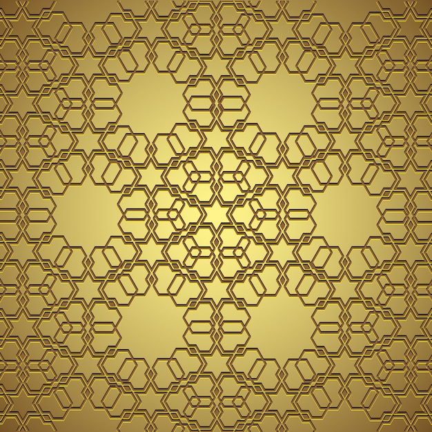 Premium Vector | Golden circle ornament seamless pattern background