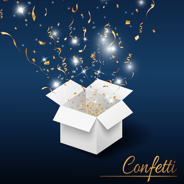 exploding confetti birthday box