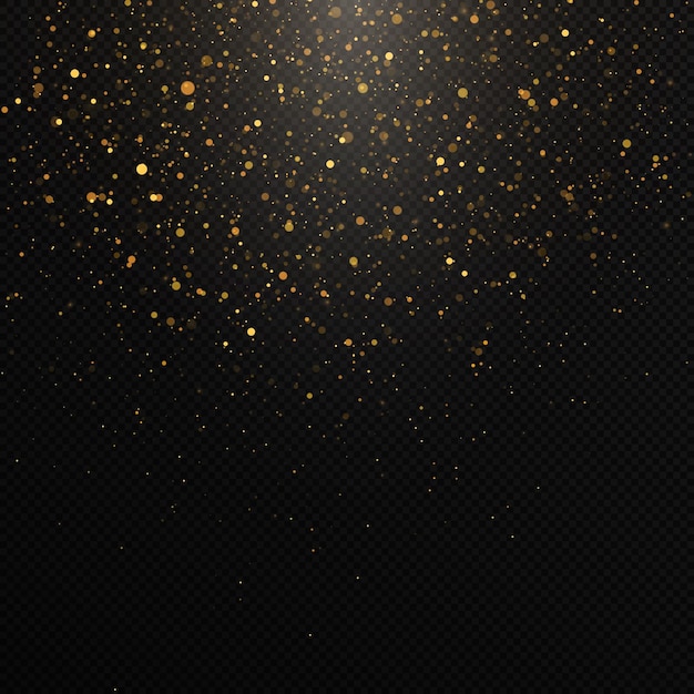 Premium Vector | Golden confetti and glitter texture on a black background.