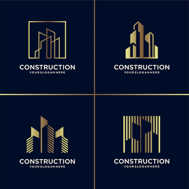 Download Free Golden Construction Logo Collection Building Gold Architect Use our free logo maker to create a logo and build your brand. Put your logo on business cards, promotional products, or your website for brand visibility.