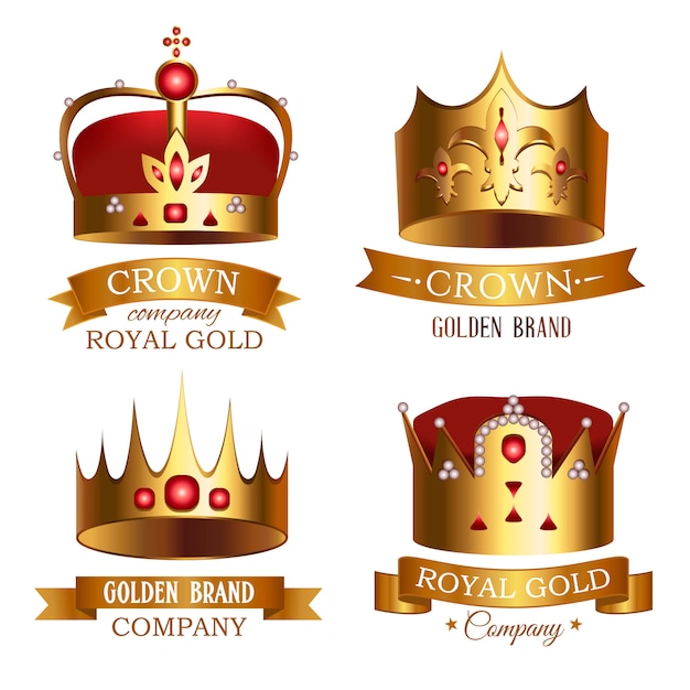 Download Free Golden Crown Of Kingdom With Ribbon Isolated Set Premium Vector Use our free logo maker to create a logo and build your brand. Put your logo on business cards, promotional products, or your website for brand visibility.