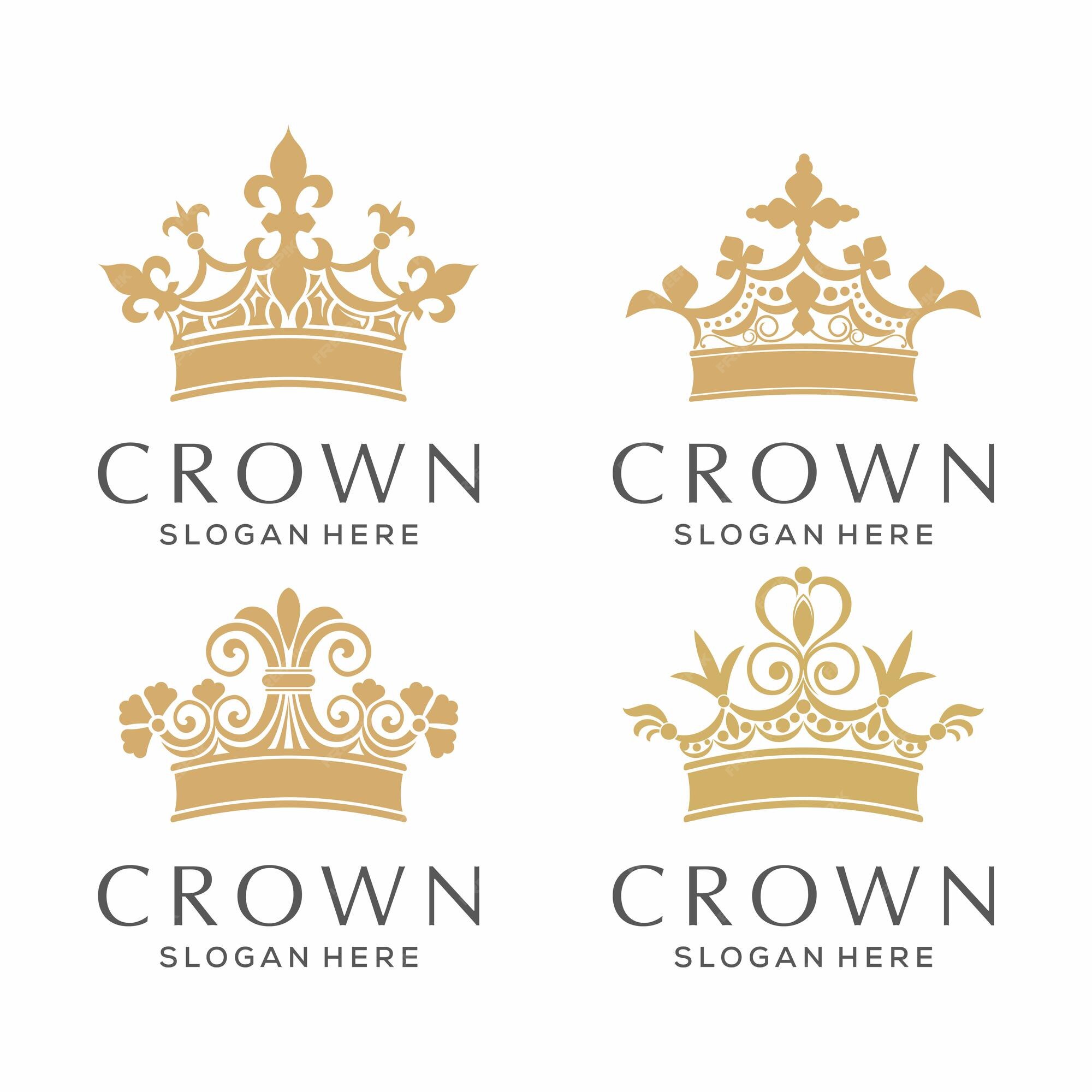 Premium Vector | Golden crowns collection