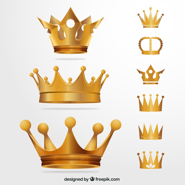 Free Vector | Golden crowns