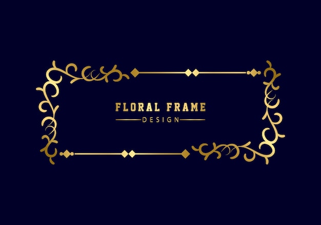 Premium Vector | Golden decorative floral luxury framefloral retro pattern