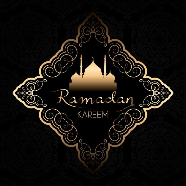 Golden decorative ramadan background