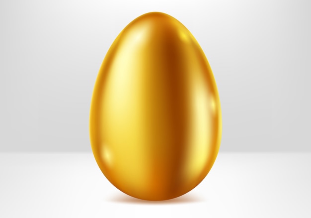 Free Vector Golden Egg Festive Metal Gift Realistic