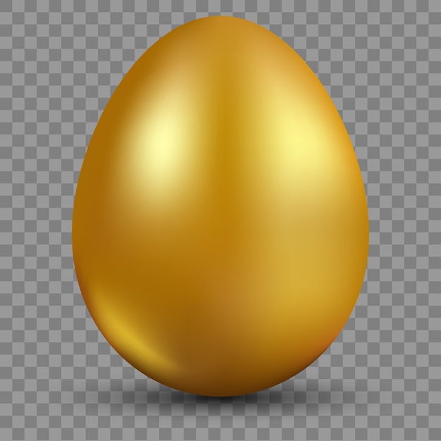 Golden egg isolated on translucent background for easter day | Premium ...