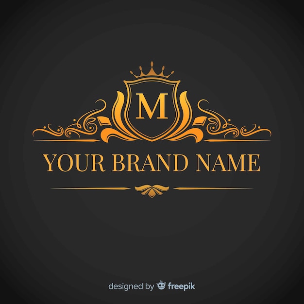 Download Golden Crown Crown Logo Company Name PSD - Free PSD Mockup Templates