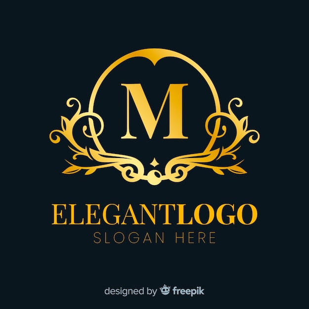 Download Free Golden Elegant Logo Flat Design Free Vector Use our free logo maker to create a logo and build your brand. Put your logo on business cards, promotional products, or your website for brand visibility.
