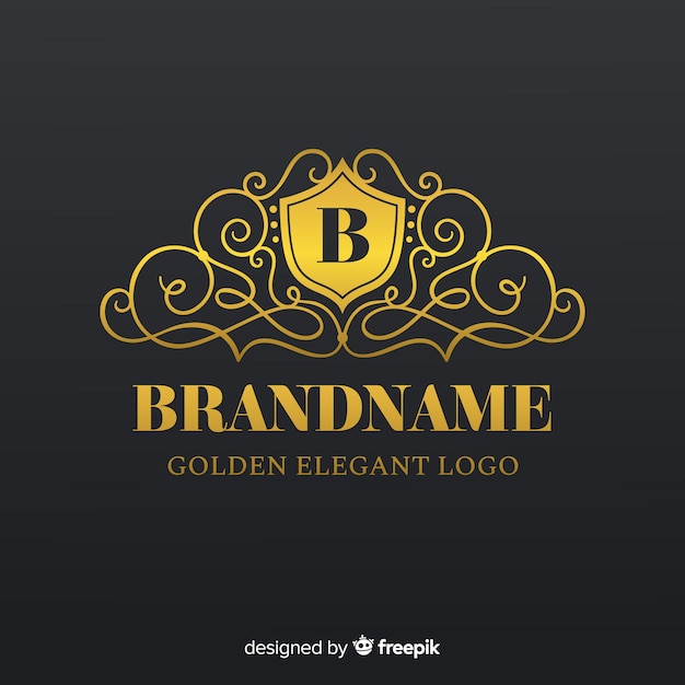 Download Free Download Free Golden Elegant Logo Template With Ornaments Vector Use our free logo maker to create a logo and build your brand. Put your logo on business cards, promotional products, or your website for brand visibility.