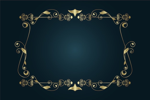 Download Free Vector | Golden elegant ornamental border frame