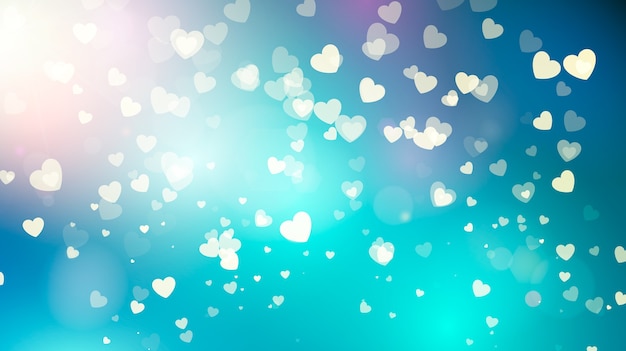 falling hearts background vector