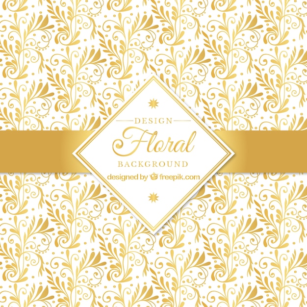 Premium Vector | Golden floral background