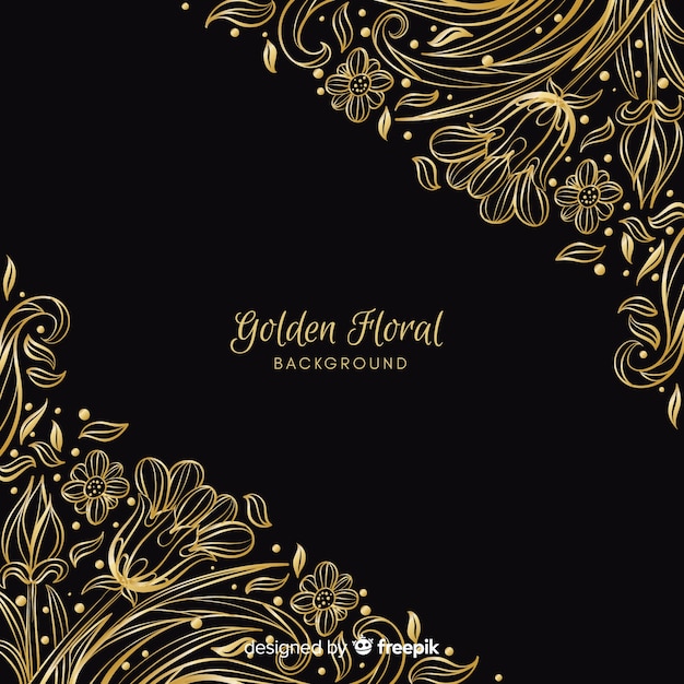 Free Vector | Golden floral background