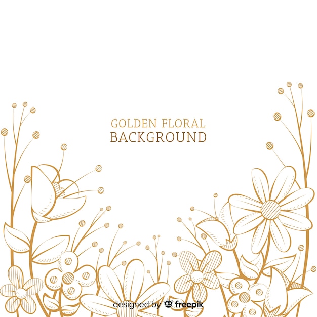 Download Free Vector | Golden floral background