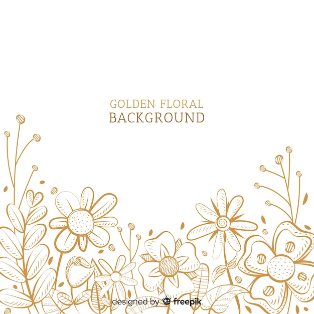 Free Vector | Golden floral background