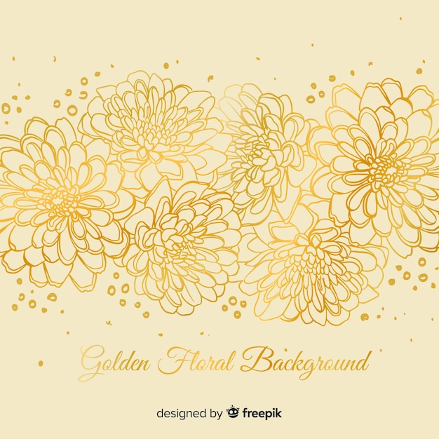 Golden floral background | Free Vector