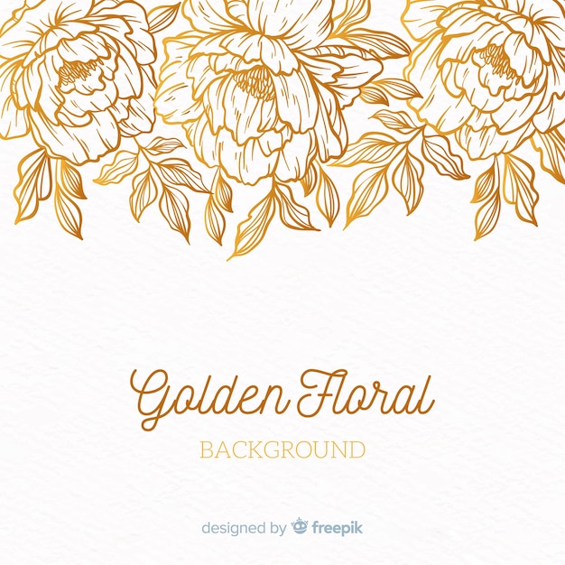 Download Golden floral background Vector | Free Download
